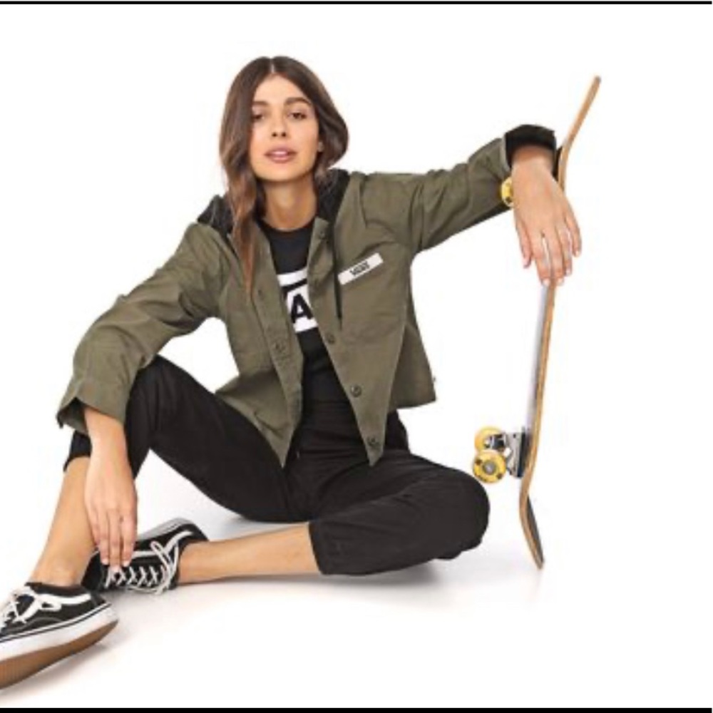 VANS Crowd Surf Wive Women Hooded Jacket Military - Picture 4 of 8